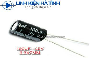 10 con tụ hóa 100UF 25V 6.3x7mm  10 con tụ hóa 100UF 25V 6.3x7mm
